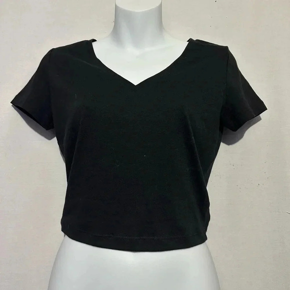 Wild Fable Black Crop Top T-Shirt - Medium - Picture 1 of 3